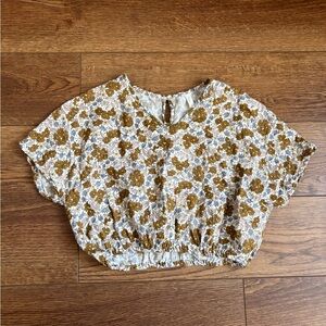 RYLEE + CRU girl's lily blouse in gardenia size 10-12Y
